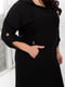 Льняна чорна сукня-худі з укороченим рукавом на хлястику | 6721812 | фото 3