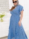 Блакитна сукня-максі з об’ємним низом та фігурним вирізом | 6721813 | фото 2