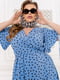 Блакитна сукня-максі з об’ємним низом та фігурним вирізом | 6721813 | фото 3