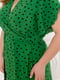 Зелена сукня-максі з об’ємним низом та фігурним вирізом | 6721814 | фото 3