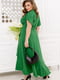 Зелена сукня-максі з об’ємним низом та фігурним вирізом | 6721814 | фото 4