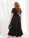 Чорна сукня-максі з об’ємним низом та фігурним вирізом | 6721818 | фото 4