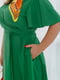 Зелена сукня на запах з романтичними рукавами-крильцями | 6721821 | фото 3