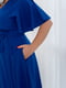 Синя сукня на запах з романтичними рукавами-крильцями | 6721823 | фото 3