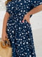 Легка темно-синя сукня з софту в контрастний горошок | 6721839 | фото 3