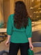 Блуза зелена з повітряними рукавами довжиною 3/4 та поясом | 6722139 | фото 3