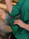 Блуза зелена з повітряними рукавами довжиною 3/4 та поясом | 6722139 | фото 4