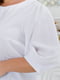 Блуза біла з повітряними рукавами довжиною 3/4 та поясом | 6722142 | фото 4