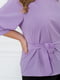 Блуза лавандового кольору з повітряними рукавами довжиною 3/4 та поясом | 6722146 | фото 4