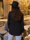 Блуза однотонна чорна з рукавами на манжетах  з защіпами | 6722173 | фото 3