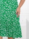 Сукня зелена принтована з воланом | 6722193 | фото 3