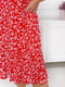 Сукня червона в принт з воланом | 6722196 | фото 3