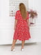 Сукня червона в принт з воланом | 6722196 | фото 4