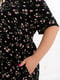 Ніжна чорна сукня в квітковий принт з завищеною талією | 6722202 | фото 3