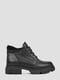 Кожаные ботинки черного цвета на шнуровке | 6722258 | фото 7
