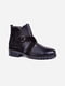Комбинированные черные ботинки с декоративными ремешками | 6722278 | фото 2