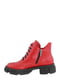 Шкіряні черевики червоного кольору на блискавці та шнурівці | 6722296 | фото 2