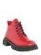 Шкіряні черевики червоного кольору на блискавці та шнурівці | 6722296 | фото 3