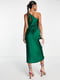 Сукня зелена з відкритим плечем | 6508686 | фото 2