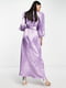 Вечірня сукня А-силуету з об”ємними рукавами бузкового кольору | 6508713 | фото 3