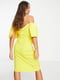 Вечірня сукня жовтого кольору з асиметричним низом та відкритими плечима | 6509308 | фото 2
