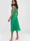 Сукня зелена на тонких бретелях з плісированою спідницею | 6723863 | фото 3