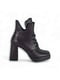 Ботинки кожаные на квадратном каблуке черные | 6725050 | фото 2