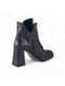 Ботинки кожаные на квадратном каблуке черные | 6725050 | фото 3
