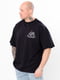 Бавовняна чорна футболка з принтом "Family look" | 6725101 | фото 2