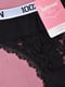 Трусы стринги с гипюровыми вставками черные | 6725296 | фото 3