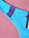 Трусы стринги с фиолетовыми гипюровыми вставками голубого цвета | 6725391 | фото 3