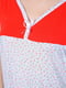 Нічна сорочка білого кольору з червоними вставками | 6725434 | фото 4