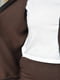 Костюм полубатальный на флисе коричневого цвета: толстовка и джоггеры | 6725559 | фото 4