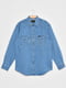 Рубашка батальная джинсовая голубая | 6725700