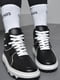 Кроссовки высокие черно-белого цвета на шнуровке | 6725747 | фото 2