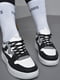 Кроссовки черно-белого цвета на шнуровке | 6725759 | фото 2