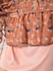 Сукня шифонова світло-коричневого кольору в квіточку | 6725804 | фото 4