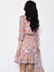 Платье шифоновое персикового цвета с разноцветными узорами | 6725810 | фото 3