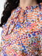 Платье шифоновое персикового цвета с разноцветными узорами | 6725810 | фото 4