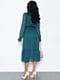 Платье А-силуэта шифоновое изумрудного цвета | 6725821 | фото 3