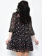 Платье шифоновое черное в цветочный принт | 6725830 | фото 3