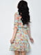 Сукня шифонова бірюзового кольору з різнокольоровими візерунками | 6725836 | фото 3