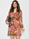 Сукня А-силуету шифонова теракотового кольору з квітковими візерунками | 6725852