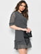 Платье А-силуэта шифоновое черное с геометрическим узором | 6725858 | фото 2