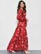 Сукня максі А-силуету червона з візерунком | 6725865 | фото 2