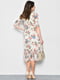 Сукня А-силуету молочного кольору з квітковими візерунками | 6725869 | фото 3