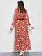 Платье макси А-силуэта терракотового цвета с цветочным принтом | 6725873 | фото 3