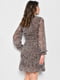 Сукня А-силуету на запах коричнева з леопардовим принтом | 6725875 | фото 3