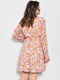 Платье А-силуэта бежевое с цветочным принтом | 6725883 | фото 3