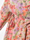 Платье А-силуэта бежевое с цветочным принтом | 6725883 | фото 4